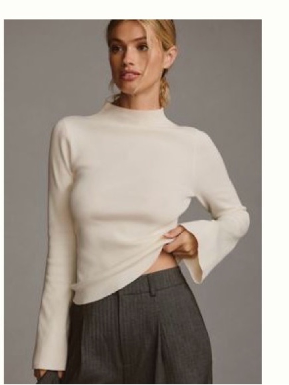 Cream Mock Neck Sweater